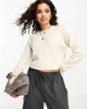 Vero Moda Petite Vero Moda Petite round neck sweater in cream-White - 4