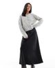 Vero Moda Petite Vero Moda Petite satin bias midi skirt in black - 1