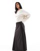 Vero Moda Petite Vero Moda Petite satin bias midi skirt in chocolate-Brown - 1