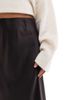 Vero Moda Petite Vero Moda Petite satin bias midi skirt in chocolate-Brown - 4