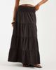 Vero Moda Petite Vero Moda Petite shirred waist tiered boho maxi skirt in chocolate-Brown - 2