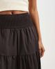 Vero Moda Petite Vero Moda Petite shirred waist tiered boho maxi skirt in chocolate-Brown - 3