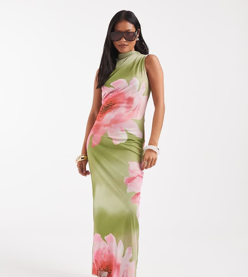 vero moda green floral dress Petite Shirt dress