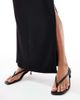 Vero Moda Petite Vero Moda Petite slinky ruched front maxi skirt in black - part of a set - 2