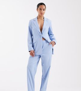 Vero Moda Petite Vero Moda Petite straight leg tailored pants in brunnera blue - part of a set