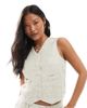 Vero Moda Petite Vero Moda Petite tailored vest in oatmeal - part of a set-Neutral - 1