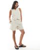 Vero Moda Petite Vero Moda Petite tailored vest in oatmeal - part of a set-Neutral - 4