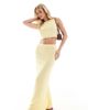 Vero Moda Petite Vero Moda Petite textured maxi skirt in pale banana - part of a set-Yellow - 1