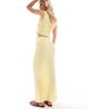 Vero Moda Petite Vero Moda Petite textured maxi skirt in pale banana - part of a set-Yellow - 4