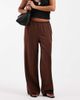 Vero Moda Petite Vero Moda Petite textured satin wide leg pants in brown - 2