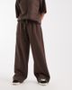 Vero Moda Petite Vero Moda Petite tie waist wide leg sweatpants in chocolate brown - part of a set - 2