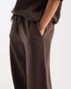 Vero Moda Petite Vero Moda Petite tie waist wide leg sweatpants in chocolate brown - part of a set - 4