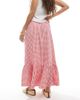 Vero Moda Petite Vero Moda Petite tiered hem maxi skirt in red gingham print - 4