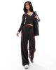 Vero Moda Petite Vero Moda Petite wide leg jersey pants in chocolate melange - part of a set-Brown - 2