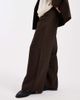 Vero Moda Petite Vero Moda Petite wide leg tweed look tailored pants in chocolate - part of a set-Brown - 3