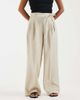 Vero Moda Petite Vero Moda Petite woven pleat front tailored pants with tie waist in stone-Neutral - 2