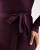 Vero Moda Petite Vero Moda Petite wrap belted long sleeve knit mini dress in burgundy-Red - 3