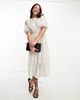 Vero Moda Tall Vero Moda Aware Tall smock maxi dress in mono stripe-White - 2