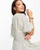 Vero Moda Tall Vero Moda Aware Tall smock maxi dress in mono stripe-White - 3