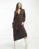 Vero Moda Tall Vero Moda Tall button through maxi dress in brown - 1