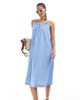 Vero Moda Tall Vero Moda Tall cotton ruched neck maxi dress in blue stripe - 1