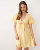 Vero Moda Tall Vero Moda Tall crinkle textured woven tie front mini dress in golden yellow - 2