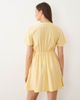 Vero Moda Tall Vero Moda Tall crinkle textured woven tie front mini dress in golden yellow - 4