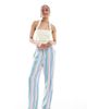 Vero Moda Tall Vero Moda Tall Easy tie waist wide leg pants in candy stripe-White - 1