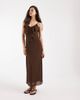 Vero Moda Tall Vero Moda Tall frill trim cami midaxi dress in chocolate brown - 2