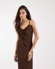 Vero Moda Tall Vero Moda Tall frill trim cami midaxi dress in chocolate brown - 4