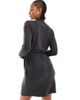 Vero Moda Tall Vero Moda Tall high neck knit mini dress with tie waist in black - 4