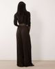Vero Moda Tall Vero Moda Tall high waist wide leg plisse trouser in chocolate brown - 4