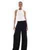 Vero Moda Tall Vero Moda Tall high waisted floaty wide leg pants in black - 1