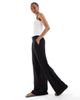 Vero Moda Tall Vero Moda Tall high waisted floaty wide leg pants in black - 2
