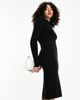 Vero Moda Tall Vero Moda Tall lettuce edge midi dress in black - 4