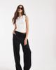 Vero Moda Tall Vero Moda Tall linen touch wide leg pants with drawstring waist in black - 1
