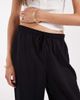 Vero Moda Tall Vero Moda Tall linen touch wide leg pants with drawstring waist in black - 3