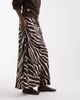 Vero Moda Tall Vero Moda Tall mid rise satin maxi skirt in chocolate zebra print-Brown - 2