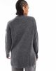 Vero Moda Tall Vero Moda Tall oversized high neck sweater in medium gray melange - 3