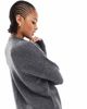 Vero Moda Tall Vero Moda Tall oversized high neck sweater in medium gray melange - 4
