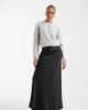 Vero Moda Tall Vero Moda Tall satin bias cut midi skirt in black - 1