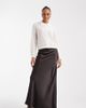 Vero Moda Tall Vero Moda Tall satin bias cut midi skirt in chocolate-Brown - 1