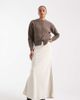 Vero Moda Tall Vero Moda Tall satin bias cut midi skirt in stone-Neutral - 1