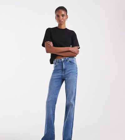 Vero Moda Tall Vero Moda Tall Selina high rise flared jeans in medium blue denim