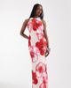 Vero Moda Tall Vero Moda Tall sleeveless open back satin midi dress with overblown floral print in light pink - 1