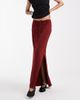 Vero Moda Tall Vero Moda Tall slinky ruched front maxi skirt in burgundy-Red - 2