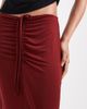 Vero Moda Tall Vero Moda Tall slinky ruched front maxi skirt in burgundy-Red - 3