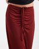 Vero Moda Tall Vero Moda Tall slinky ruched front maxi skirt in burgundy-Red - 4