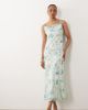 Vero Moda Tall Vero Moda Tall Smilla chiffon cowl neck cami midi dress in blue floral print-White - 1