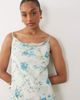 Vero Moda Tall Vero Moda Tall Smilla chiffon cowl neck cami midi dress in blue floral print-White - 4